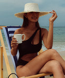 【レオパード柄追加】Black＆white＆blue ビキニ 新作 セクシー ワンショルダー モノキニ 水着 XH7-XYX9931