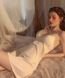 パッド付き 高級感 ルームウェア セクシー パジャマ レース 素肌感 XH8-GR2239