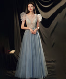 バースデーロングドレス 宴会 パーティー 演奏会 パフスリーブ キラキラ XH2-JZ1