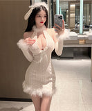 コスプレ 可愛い ふわふわ サンタ服 クリスマ 谷間魅せ セクシー XH2-SBYX0902