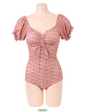 水着花柄セクシーパフスリーブモノキニビキニ夏露出控えXH7-XYX2769