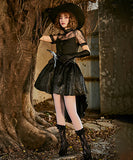 【4点セット】ハロウィン 魔女 コスプレ かわいい ミニドレス レース XH2-PS-PS4705