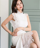 【2点セット】大人可愛い レース キャバドレス エレガント 気質 同伴 あざとガーリー XH2-ZED885245HF225A