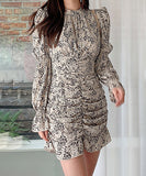 かわいい 花柄 淑やか エレガント 着瘦せ フリル 気質 プリーツ XH2-ZED885228A71