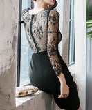 ハイウエスト キャバドレス レース Ⅴネック セクシー 谷間魅せ XH2-ZED885489HF225A