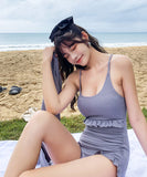 ビキニ 水着 レディース 体型カバー  ワンピース水着 ハイウエスト XY-DS-028218