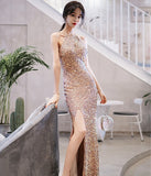 2色 キラキラ  ロングドレス   ゴージャス  着痩せ  披露宴   二次会 演奏会 LT2-HX522