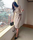 韓国ファッション ロングドレス ニット 冬 同伴 二次会 セーター あったか MY2-880304E49