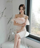 ミニドレス パーティードレス かわいい レース リボン 清楚感 宴会 結婚式 MY2-ZED889630BH538