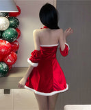 ふわふわ santababy クリスマ ホルターネック セクシー コスプレ かわいい サンタ XH2-SBYX0905