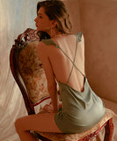 4色 セクシー パジャマ かわいい レース バックレス ルームウェア MY8-GR1262