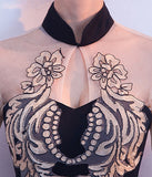 刺繍  高見え  パーティードレス  ゴージャス 新年会 二次会 披露宴 LT2-HX15