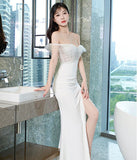 チューブトップ   ロングドレス  キャバドレス  透視感  谷間魅せ  セクシー  高級感  LT2-XYD2255