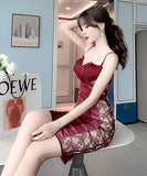 セクシー タイトドレス パッチワーク レース 宴会 披露宴 XH2-JY4115