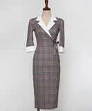 秋新登場 膝丈ドレス キャバ嬢 姉 セクシー 谷間魅せ エレガント XH2-ZED883952BX