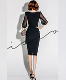 水玉柄　チュール   肌見せ  キャバドレス ロングドレス  新作 LT2-ZED886315BH506