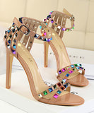 7色 ピカピカ キラキラ サンダル ハイヒール 履きやすい 脚長効果ゴ ージャス 姉 MY5-DS267-2