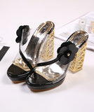 ハイヒール スリッパ かわいい 花柄 ピカピカ 脚長効果 ゴージャス MY5-XL-ALT-392-5