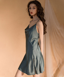 【2点 ドレス+コート】パジャマ レディース セクシー キャミソール サテン  ナイトウェア 過激 ストラップ 調整可能 ランジェリー  XY-XE-2283
