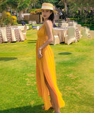 サンドレス 色鮮やか バックレス 旅 海辺 エレガントXH2-QJ8053