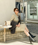 長袖 ラウンドネック ドレス 秋冬 ニットセーター 膝上 ロングドレス XY2-ZRD885129A71