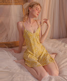 鮮やか パジャマ セクシー ルームウェア 花柄 エロかわいい 高級感 XH8-GR-Q2748