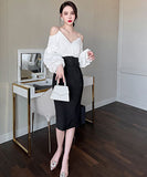 ホルターネック 膝丈ドレス 高級感  着瘦せ  宴会  パーティー用  LT2-JY10051