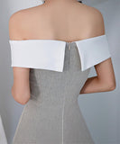 非対称 おしゃれ 韓国スタイル オフショルダー 脚長効果 セクシー XH2-ZED887336A71