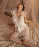 パジャマ ルームウェア レース 透け感 かわいい リボン MY8-HG20226