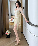 チュール  キラキラ  名媛スタイル  ロングドレス  高品質  結婚式 披露宴  LT2-JY20161