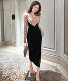 レース  ロングドレス  ダイヤモンド  脚長効果  着瘦せ  高級感 LT2-JY10024