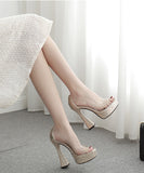 ハイヒール パンプス 透明 キラキラ セクシー レベルアップ 新作 YN5007