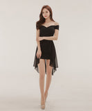 ミニドレス キャバドレス 高見え 姉 フリル 大人かわいい 肌見せ MY2-888203BM