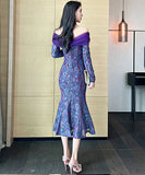 ロングドレス  レース セクシー  高品質  着瘦せ 宴会 二次会  LT2-JY20019