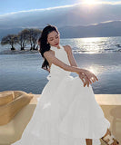 【２色】サンドレス 高見え ホルターネック 可愛い ハイウエスト 着瘦せXH2-QJ8982