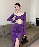 キャバドレス 肌見せ エロかわいい 指名 セクシー 谷間魅せ スリットXH2-LQE8108BF13