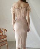 カワセクシー エレガント ベアトップ チュール キャバドレス 気質 XH2-ZED889201NV171