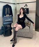 秋新作 キャバドレス 透かし彫り セクシー 姉 大人可愛い XH2-LQE2930B453