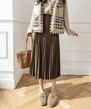 【2色】秋新作 プリーツスカート 可愛い キャバ嬢 同伴 Aライン 着瘦せ XH2-CYFZ001