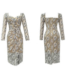 高級感 膝丈ドレス 宴会 結婚式 レース セレブ風 淑女 エレガント XH2-JY20171