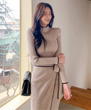 韓国ファッション ロングドレス ニット 冬 同伴 二次会 セーター あったか MY2-880304E49