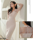 レース 膝丈ドレス セクシー エレガント 気質 きゃばきゃば 同伴 XH2-ZED885271A71