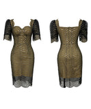 膝丈ドレス 高品質 キラキラ 二次会 結婚式 スクエアネック 宴会 エレガント XH2-JY10158