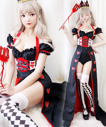 【3点セット】ハロウィン コスプレ セクシー 谷間魅せ queen パーティー 女王 XH2-XJ9121