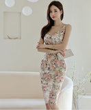 花柄 リボン 大人かわいい 清楚感 レディース 超人気 パーティードレス ロングドレス MY2156-MLS5409