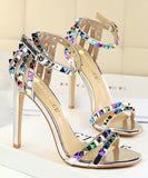 7色 ピカピカ キラキラ サンダル ハイヒール 履きやすい 脚長効果ゴ ージャス 姉 MY5-DS267-2