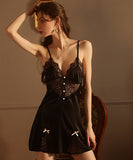 【3色】レース パジャマ セクシー ルームウェア フリル 肌見せ リボン 大人可愛い XH8-GR1688