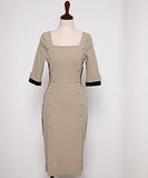 セクシー 秋の定番 キャバドレス 姉 スクエアネック OL エレガント XH2-ZED880384E49