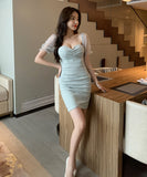 4color オフショルダー レース ミニドレス 肌見せ ナイトクラブ Vネック 肌見せ MY2-YM8654