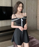 ミニドレス  キャバドレス  パッチワーク  セクシー  かわいい  少女感   LT2-YM8698